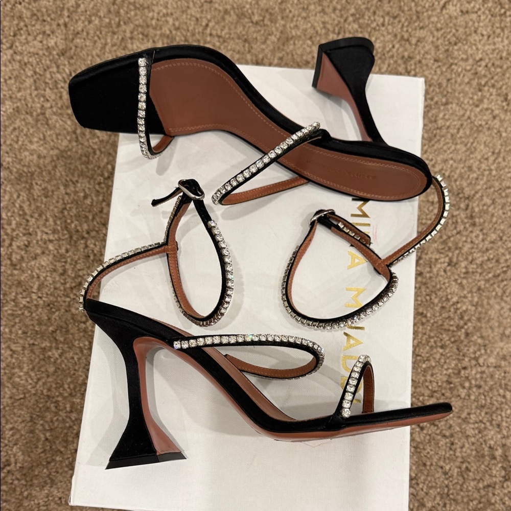Amina Muaddi Crystal-Embellished Sandals – Size EU 37 - Picture 10 of 14